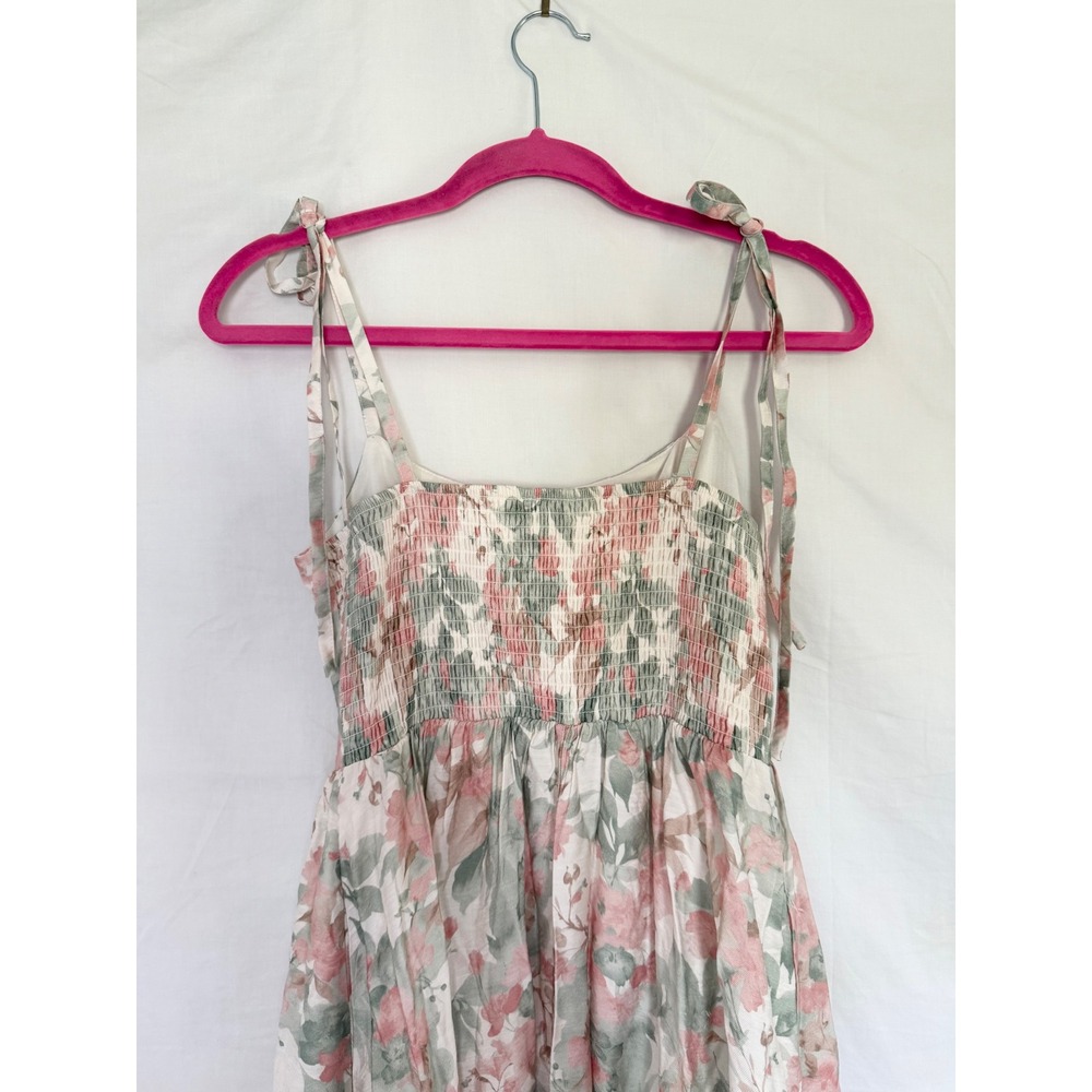 Baltic Born Elton Maxi Dress Sage and Blush floral tie-straps Slit Small NWT - Picture 2 of 10